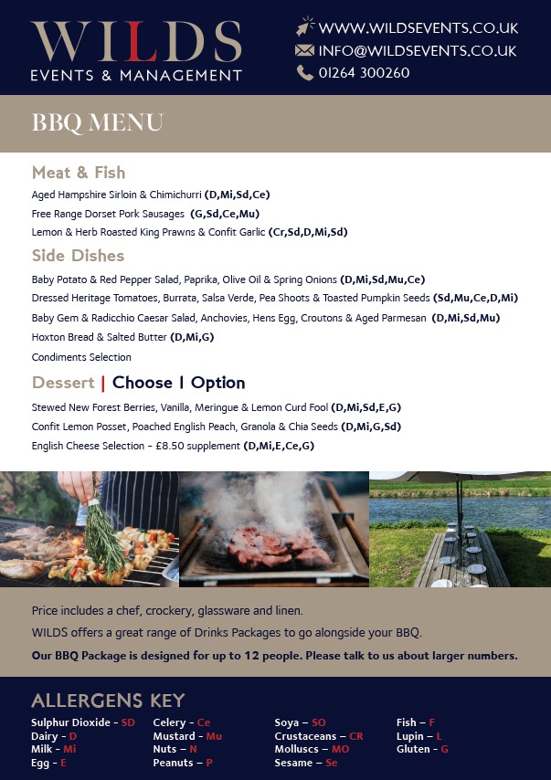 BBQ Menu BBQ Menu