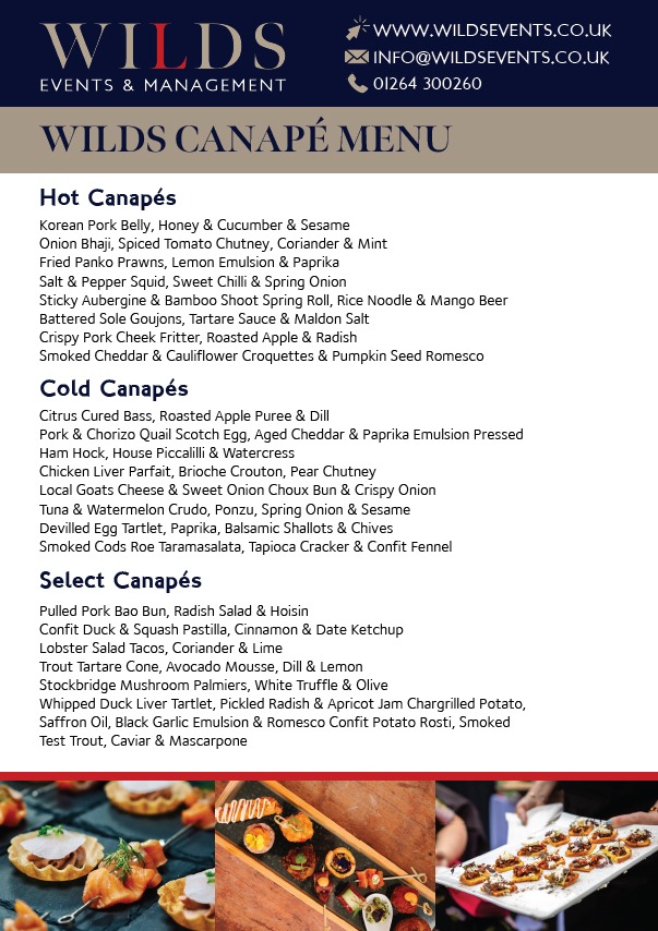Canape Menu Canape Menu