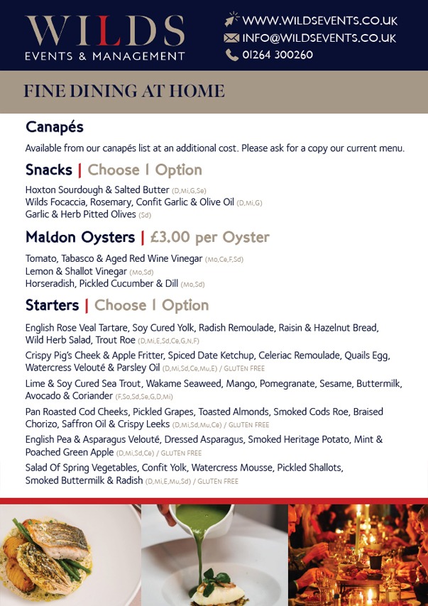 Fine Dining At Home Menu Fine Dining At Home Menu